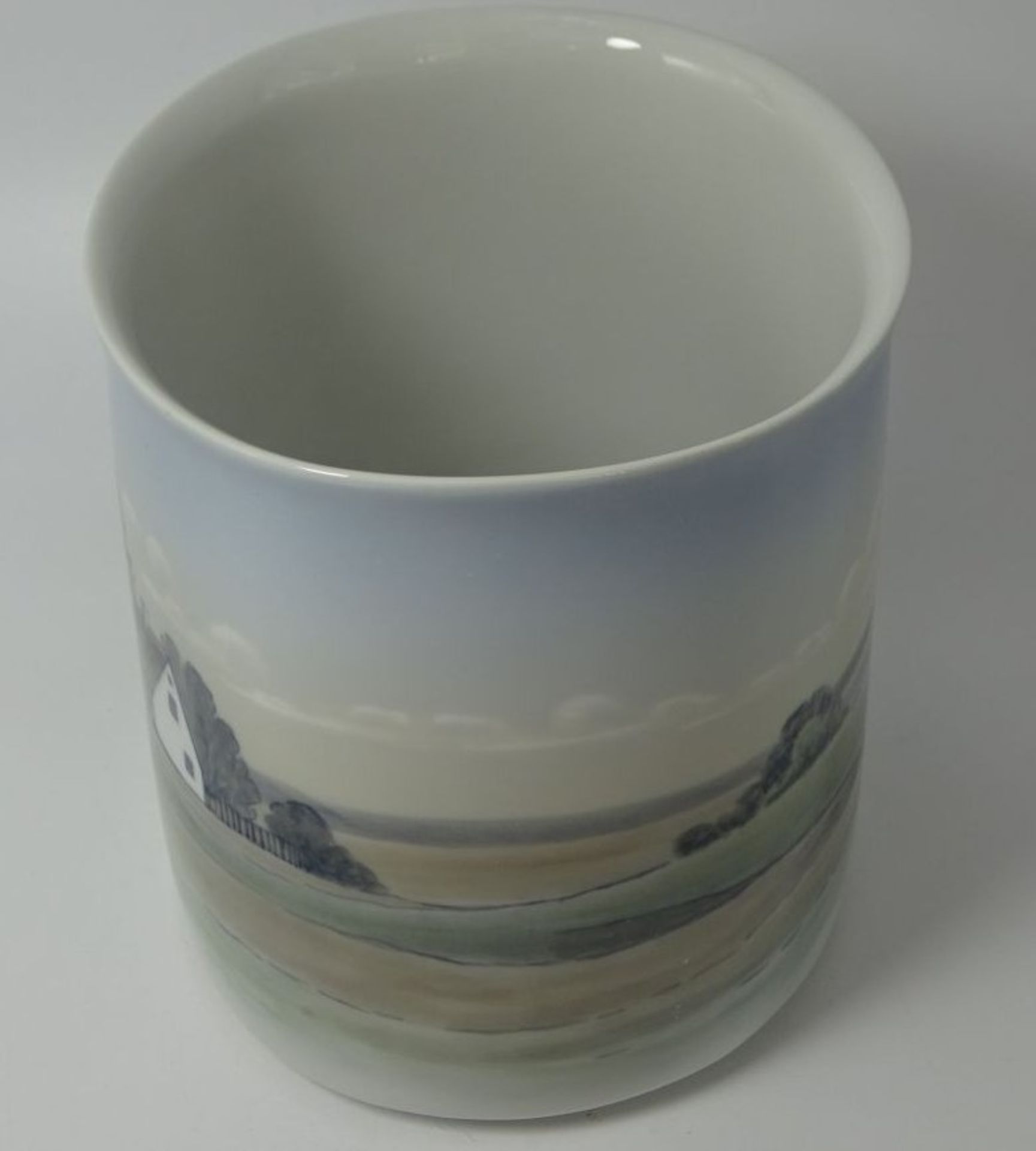 ovoide gr. Vase, bemalt mit Küstenlandschaft "Bing&Gröndahl" H-15 cm, 17x14 cm - Bild 4 aus 6