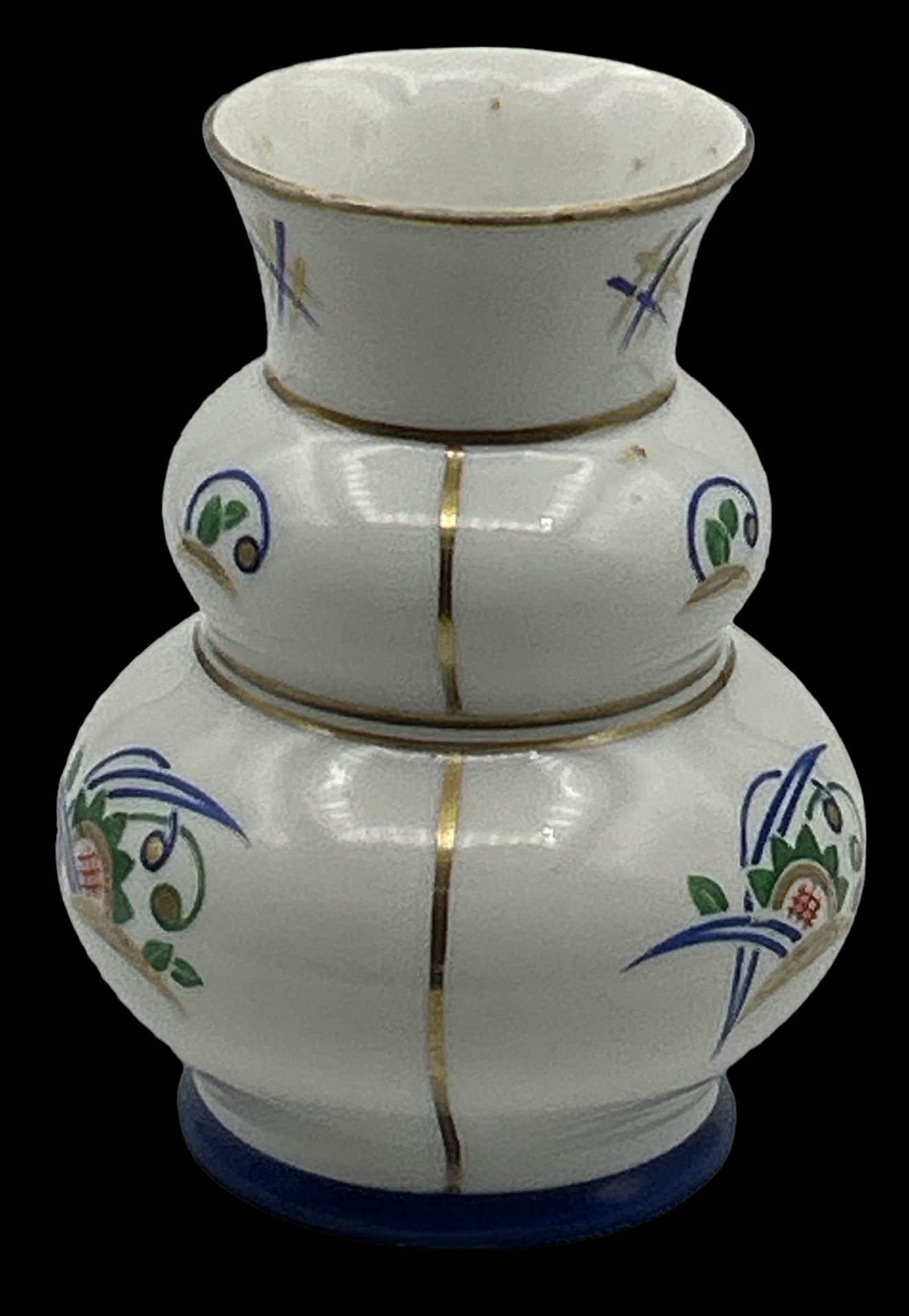 kl. Art Deco Vase "Hüttensteinach", Thüringen, Gebrauchsspuren, H-13 cm - Bild 2 aus 3