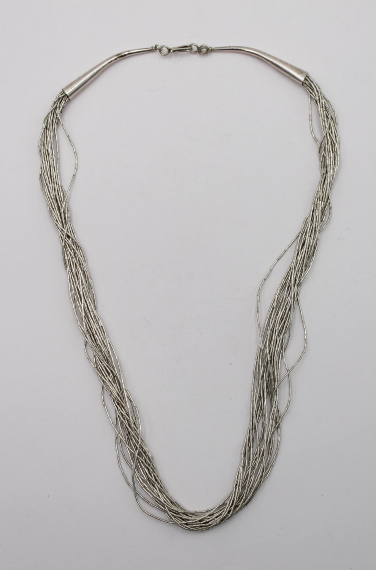 mehrreihiges Collier-Kette, Sterling, 18,3gr., L-45cm.