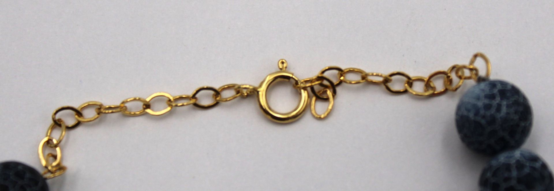 Halskette, Achat, vergoldetet Schließe, L-40cm. - Image 3 of 3