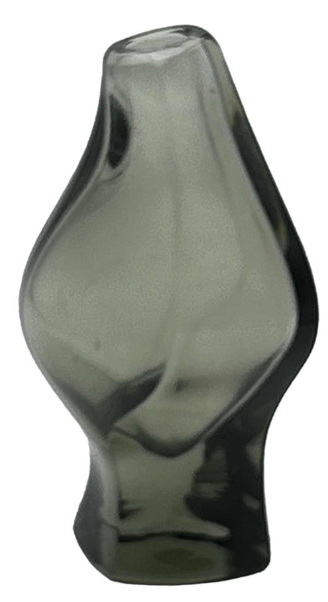Alois Ferdinand GANGKOFNER (1920-2003) kl. asymetrische Rauchglas-Vase, H-13,5 cm - Bild 2 aus 4