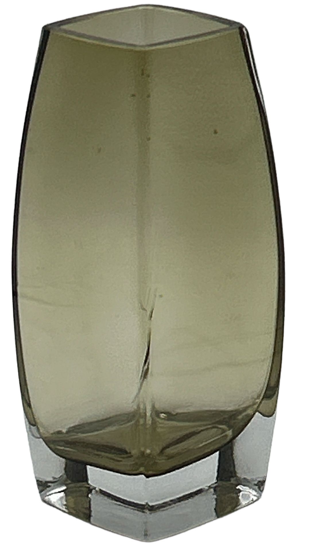 eckige Rachglasvase mit klaren Stand, wohl Murano?, H-18 cm, - Bild 2 aus 3
