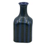 dkl.grün/blaue eckige Vase "Arabia" Finland HLA, H-22 cm,  9x9 cm