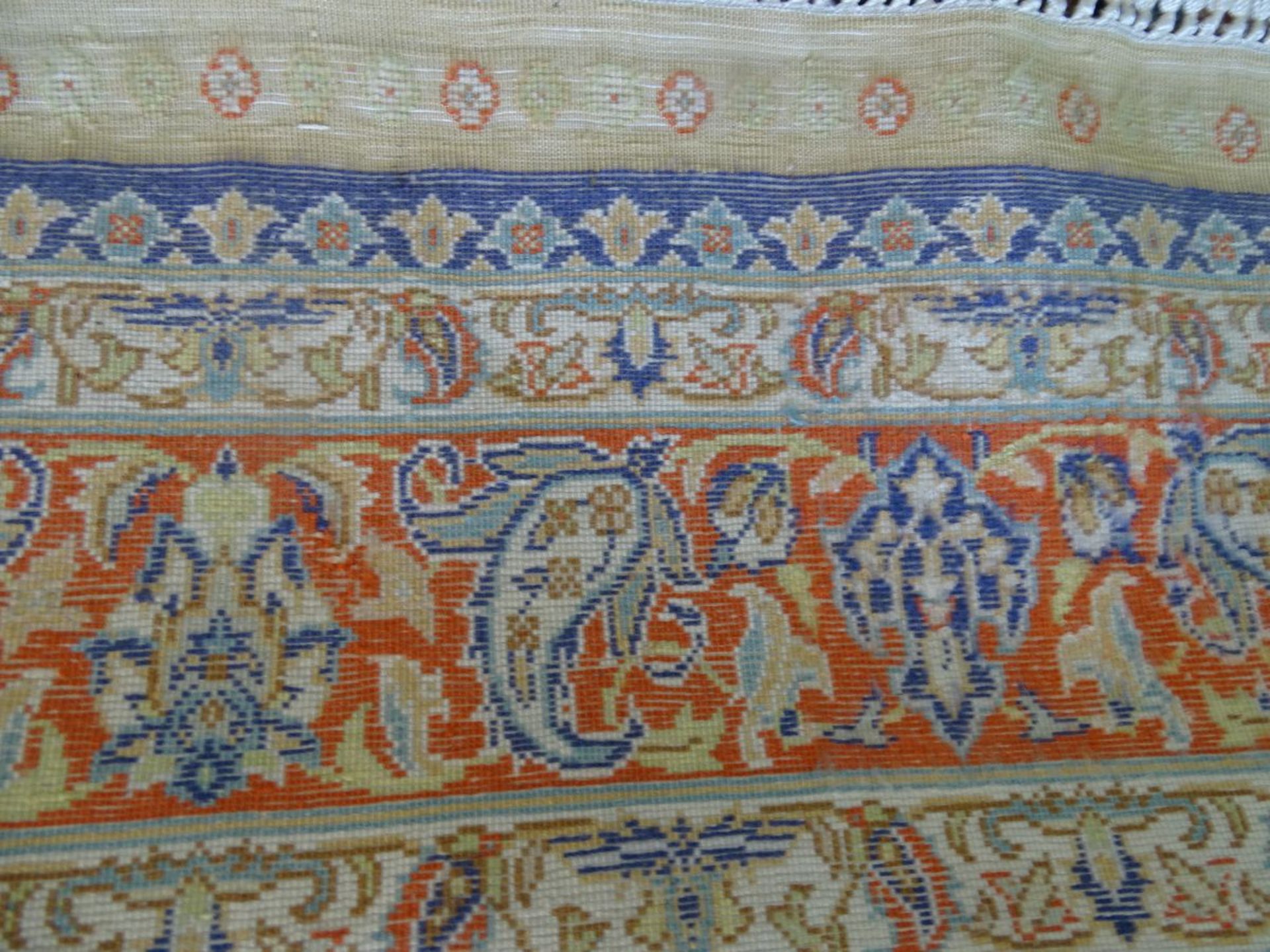 persischer kleiner Seidenteppich, wohl Hereke, 95x60 cm ohne Fransen - Bild 5 aus 6