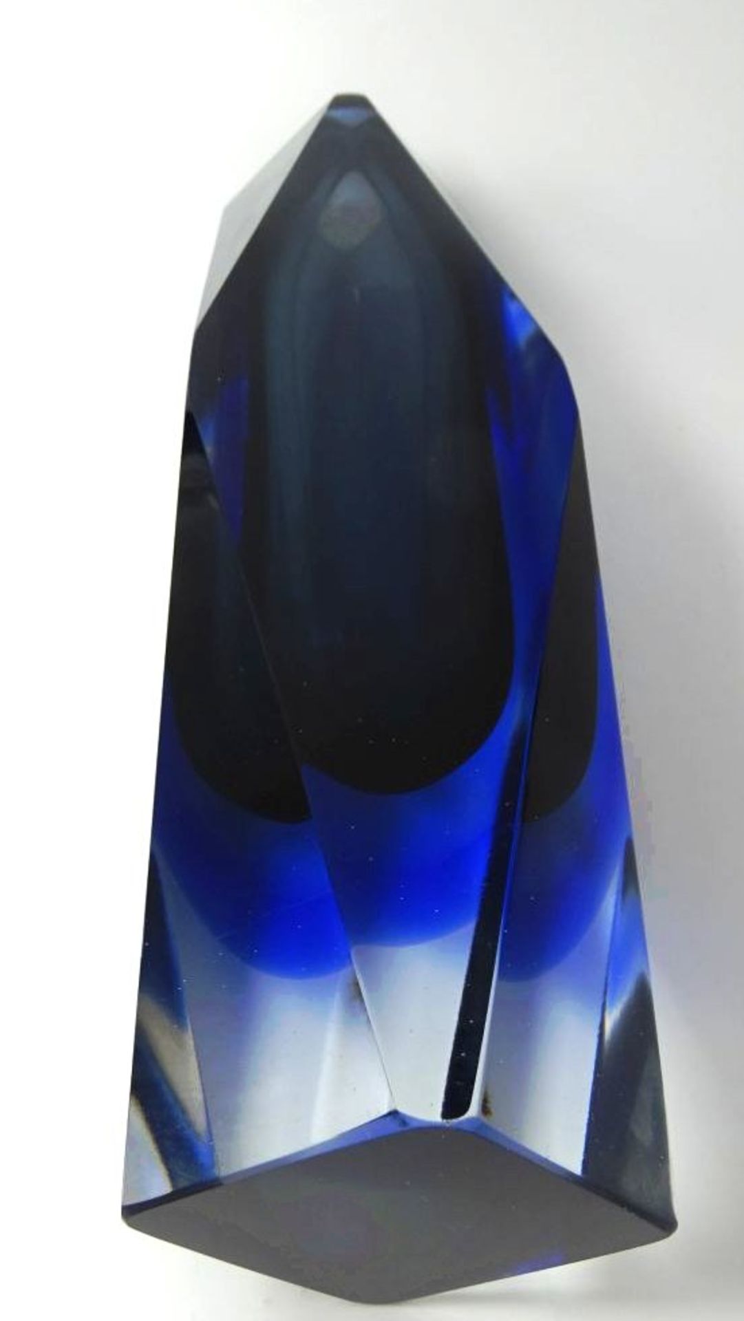 hohe, schwere Murano Vase, blau/klar, H-30 cm - Bild 4 aus 5