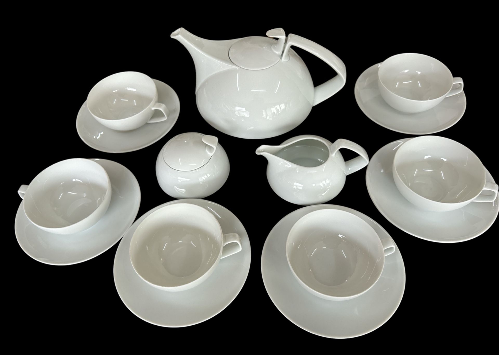 Rosenthal TAC Walter GROPIUS (1883-1969) -Teeservice für 6 Personen, weiss, gut erhalten