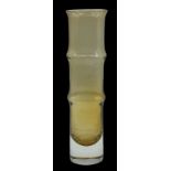 Vase, gelb getönt mit klaren Stand, H-25 cm, D-5 cm