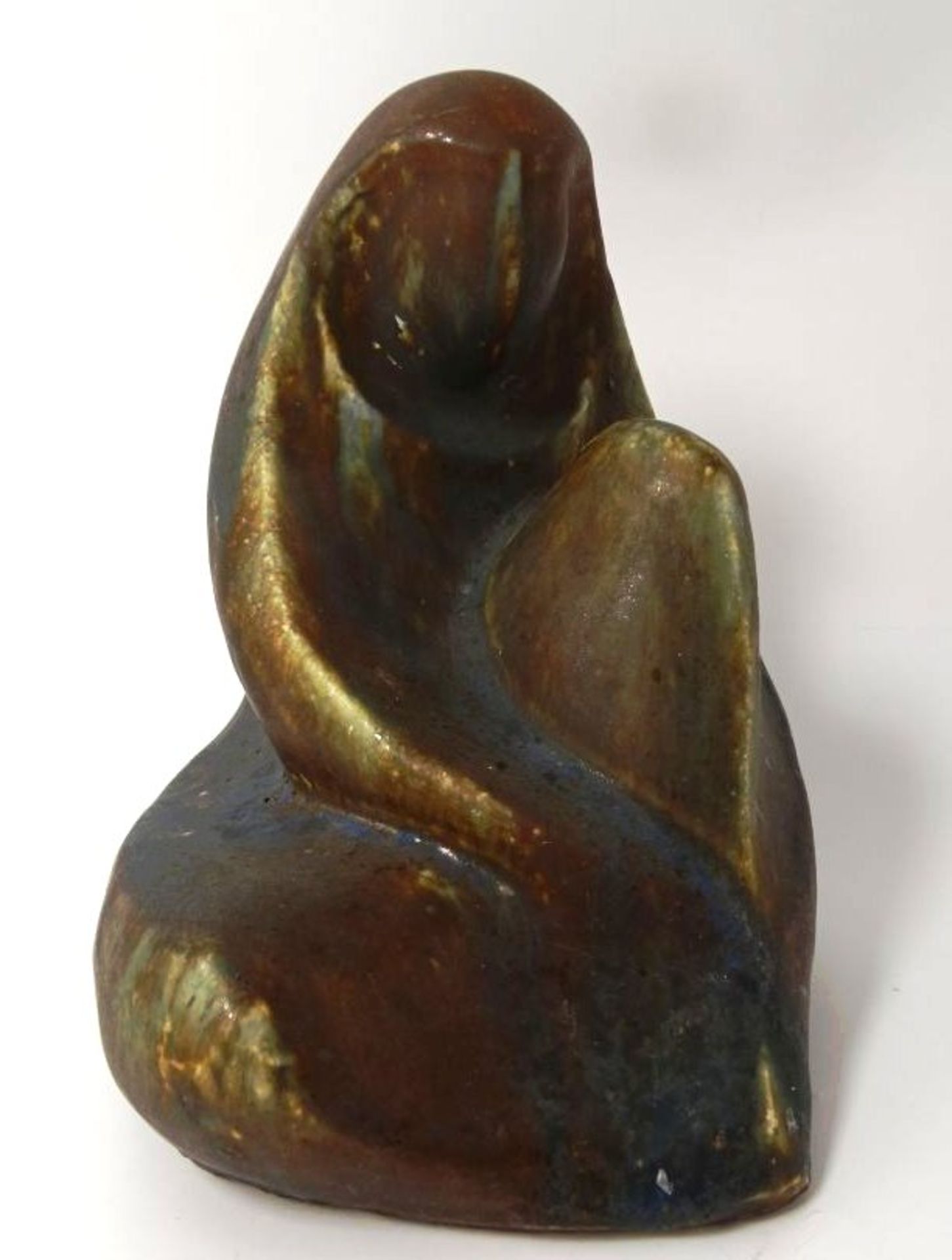 Keramik-Skulptur "sitzende", H-15,5 cm,