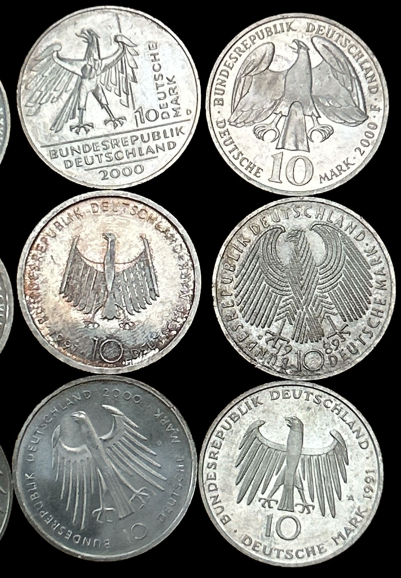 12x div. 10 DM Sondermünzen, Silber, 186 gr., Nennwert 60 € - Image 6 of 6