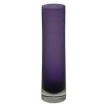 lila Eisglas-Vase, klarer Stand, Murano, H-24 cm