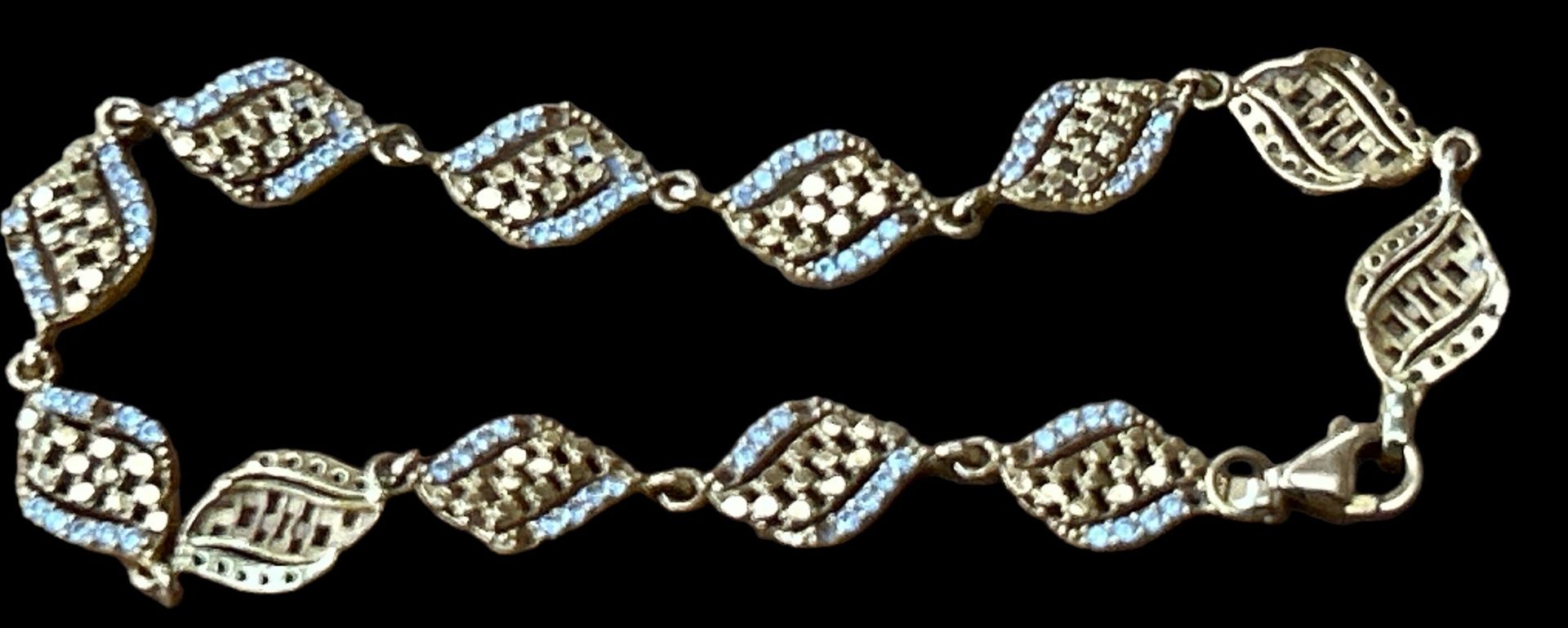 Goldarmband-916- mit Zirkonen (einige fehlen) L-ca. 19 cm, 7,7 gr - Bild 2 aus 3