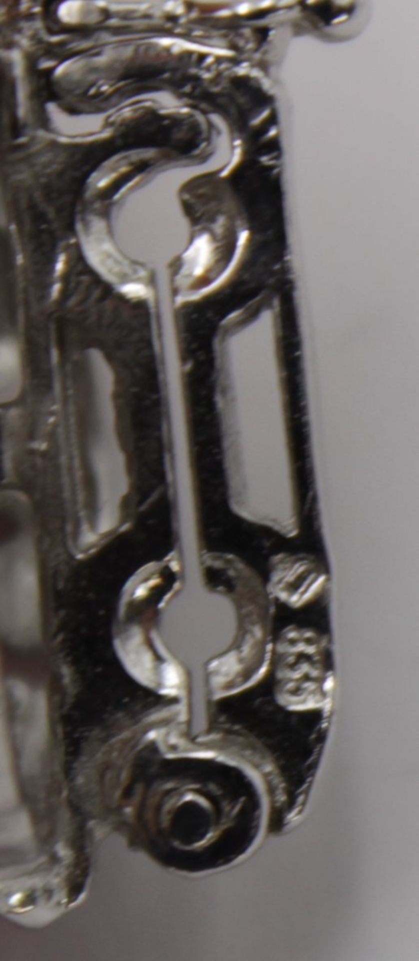 Kettenclip, 835er Silber, Perle u. Saphire, 6,5gr., D-2,2cm. - Bild 4 aus 4