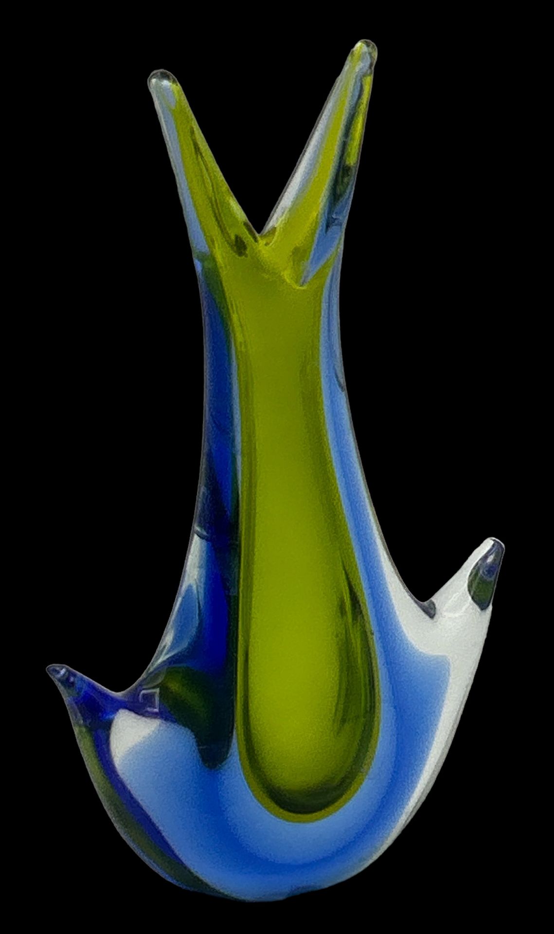 Murano Vase, grün/blau, H-22,5 cm, B-14 cm - Image 2 of 3