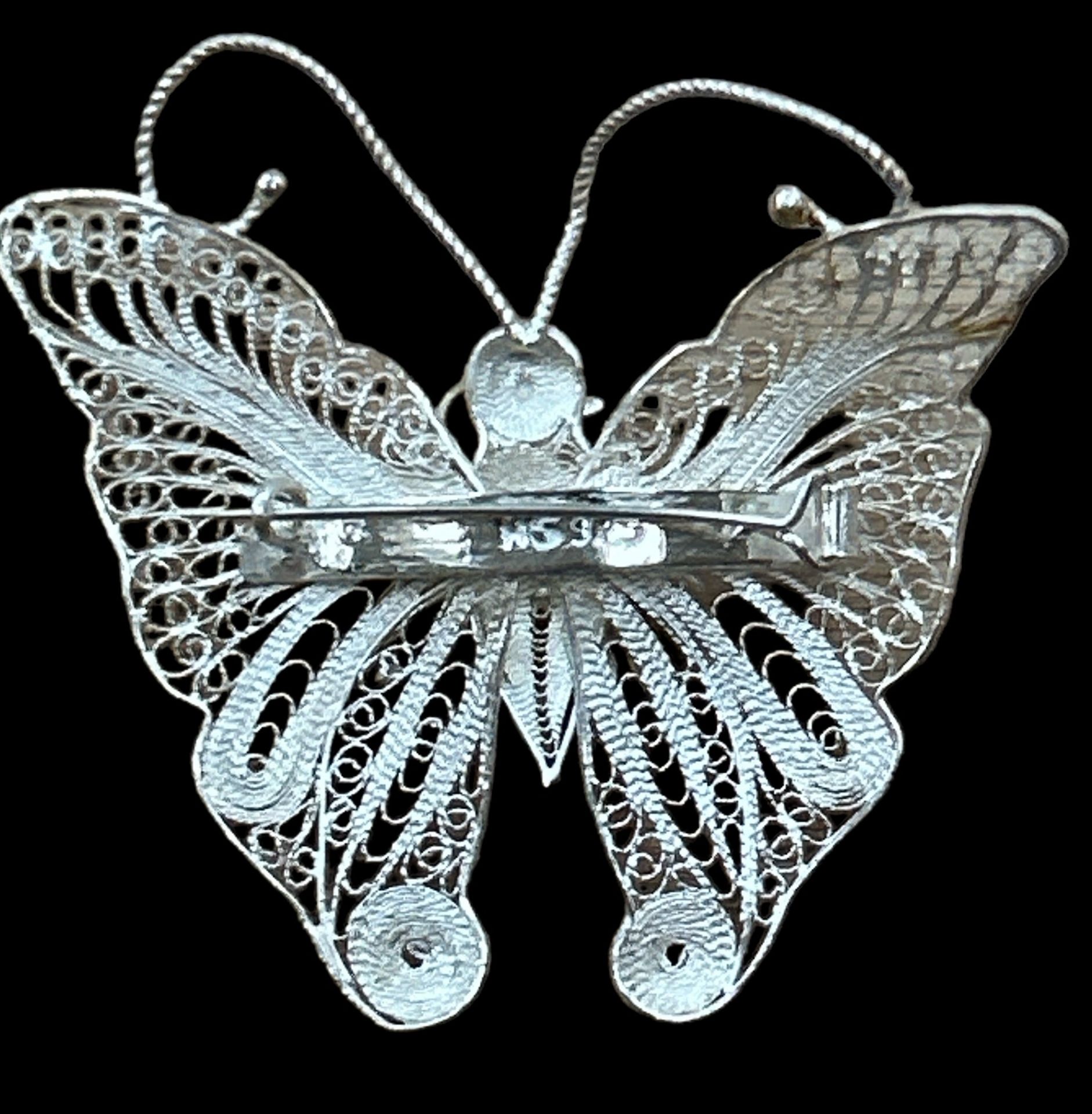 Filigraner Silber-925- Schmetterling, ca. 5x5,5 cm, 6,6 gr - Bild 2 aus 2