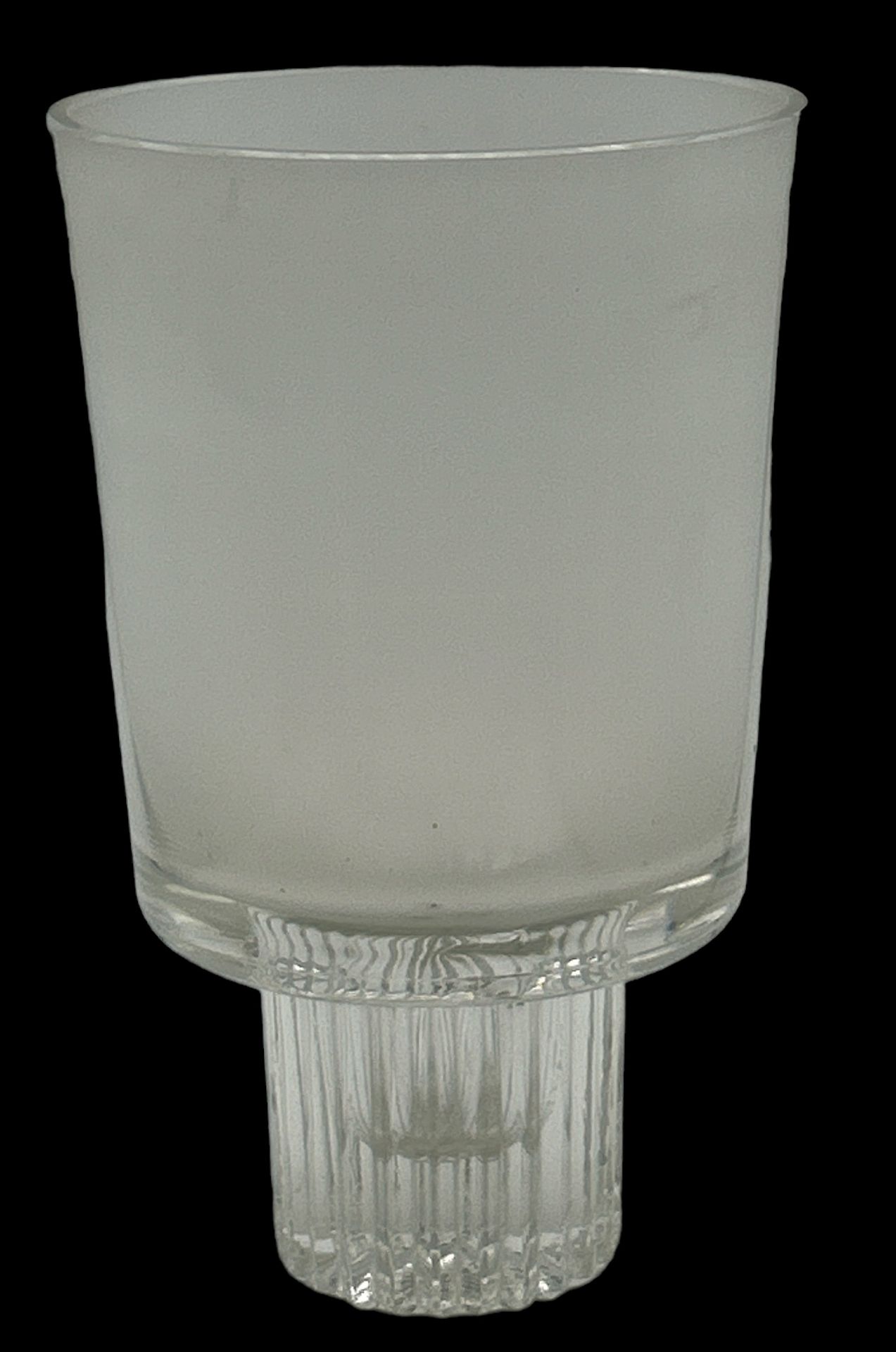 Milchglas-Vase mit klaren Stand, H-21 cm, D-12 cm