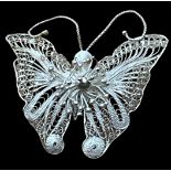 Filigraner Silber-925- Schmetterling, ca. 5x5,5 cm, 6,6 gr