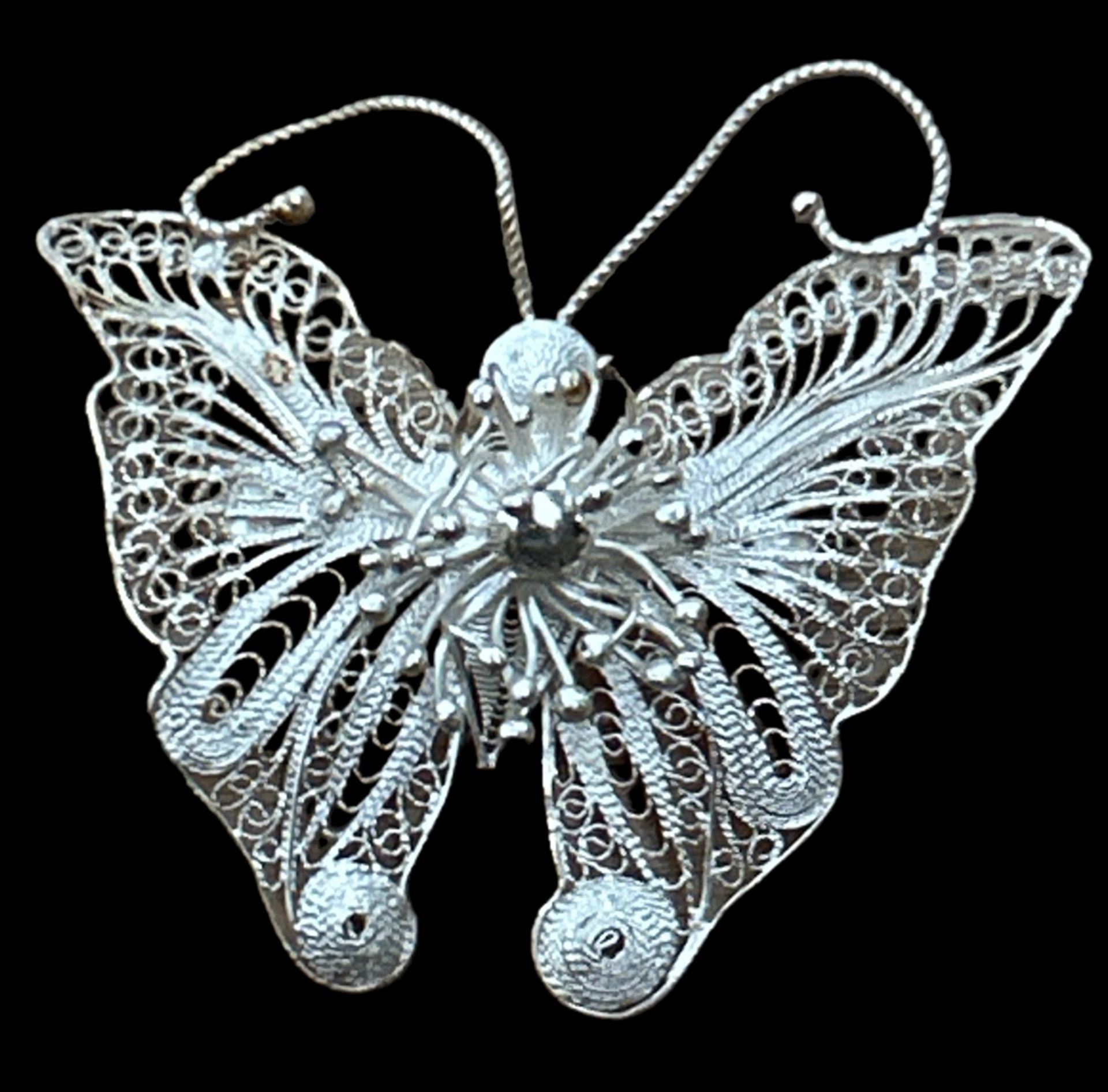 Filigraner Silber-925- Schmetterling, ca. 5x5,5 cm, 6,6 gr