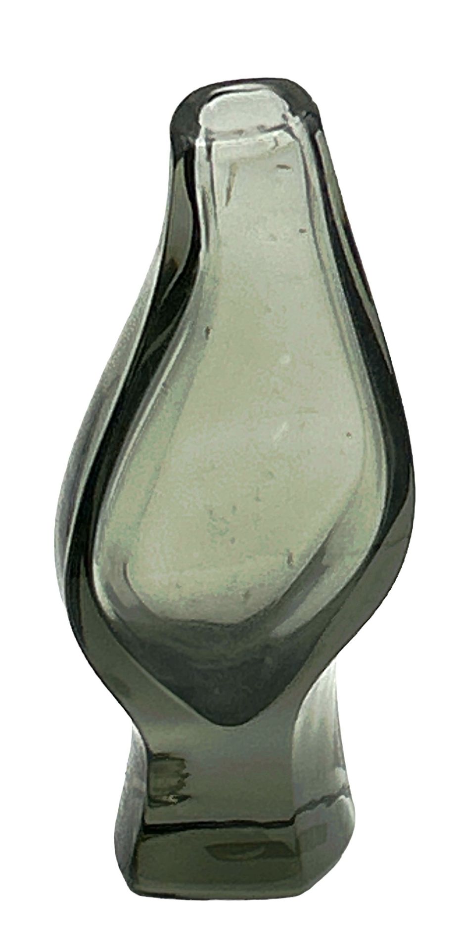 Alois Ferdinand GANGKOFNER (1920-2003) kl. asymetrische Rauchglas-Vase, H-13,5 cm - Bild 3 aus 4