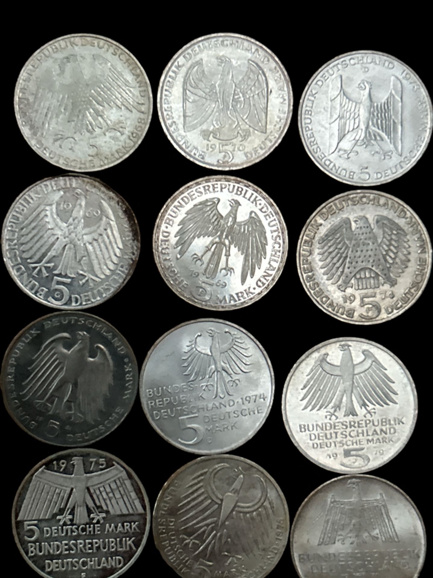 23x div 5 DM Sondermünzen, Silber, ca. 250 gr, Nennwert 62,50 Euro - Bild 8 aus 10