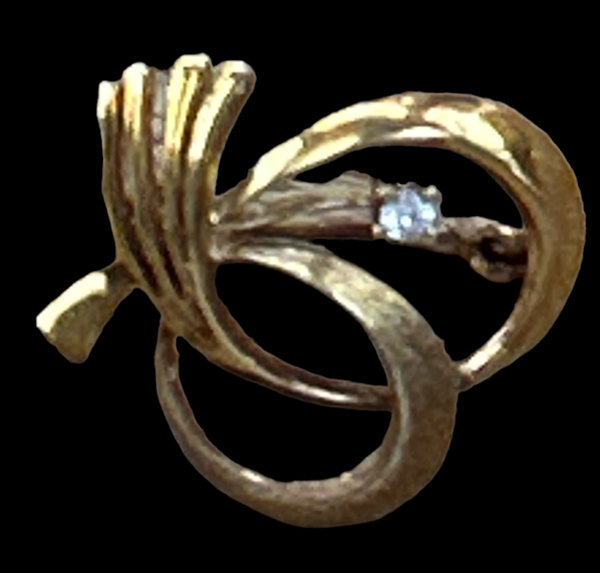 kl. Goldbrosche-585- mit kl. Diamant, 3,4 gr. - Image 2 of 4