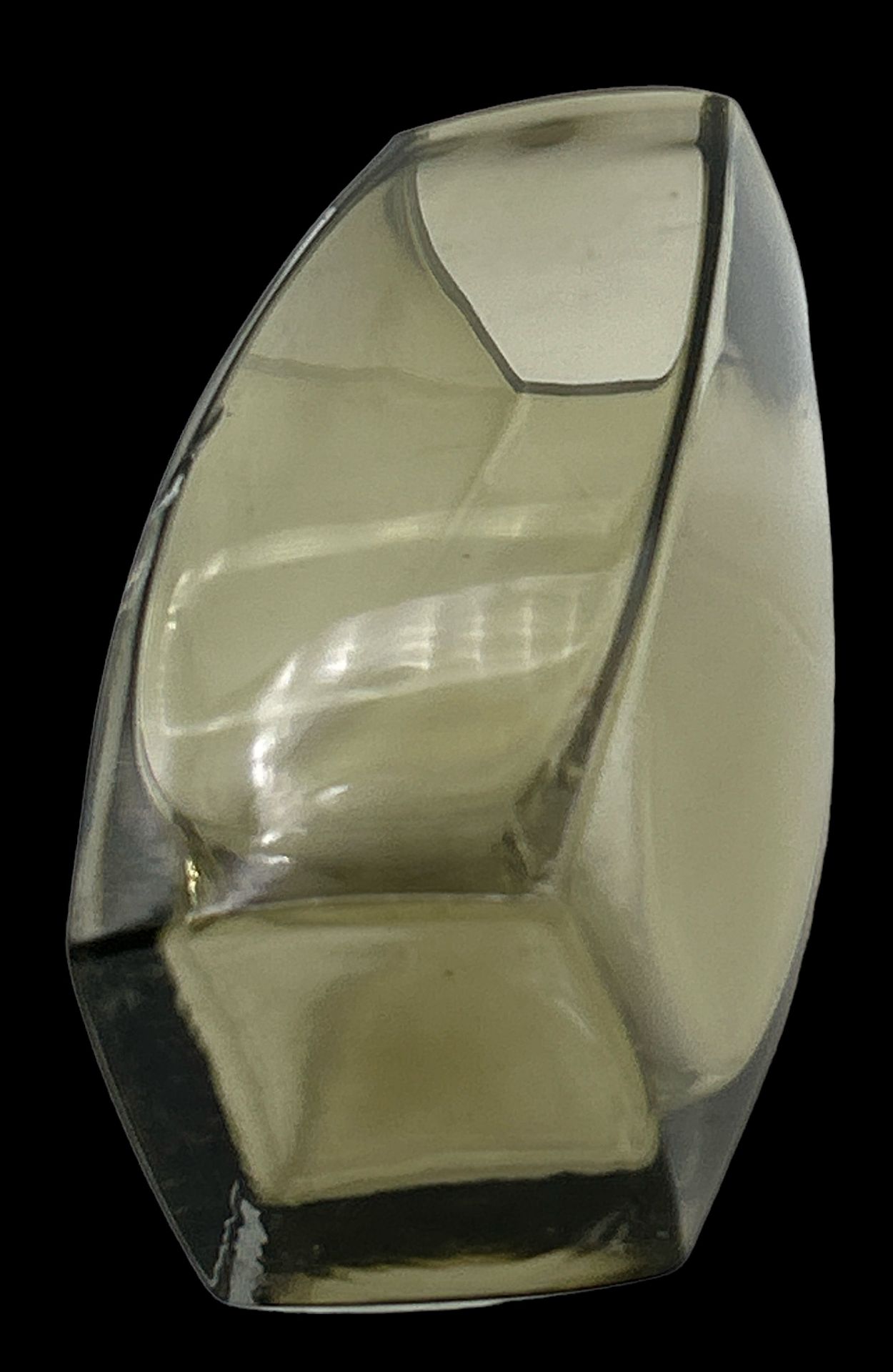 eckige Rachglasvase mit klaren Stand, wohl Murano?, H-18 cm, - Bild 3 aus 3