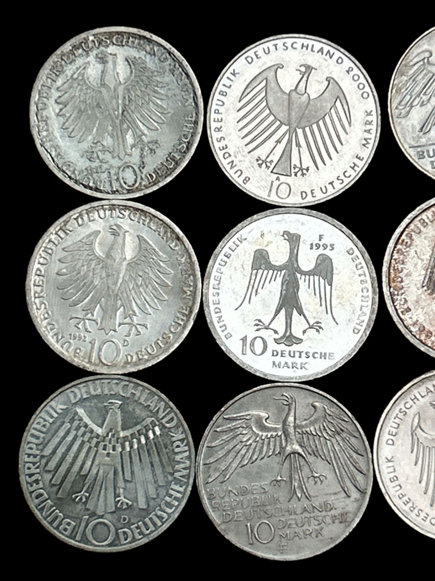 12x div. 10 DM Sondermünzen, Silber, 186 gr., Nennwert 60 € - Image 5 of 6