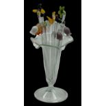 kl. Glasvase mit 12 Cocktail-Spiesse, Bimini Glas, H-ca. 15 cm