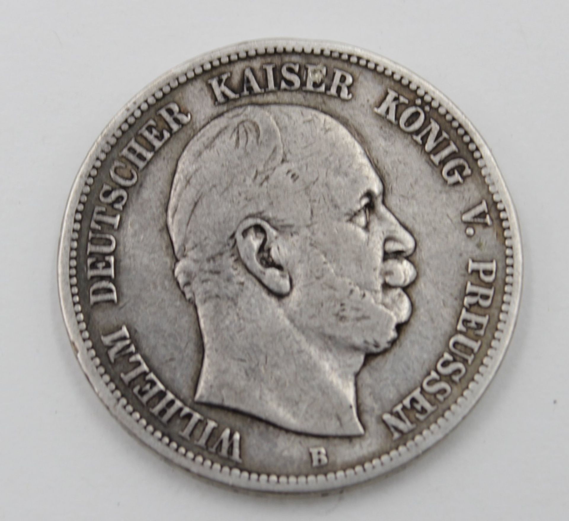 Fünf Mark 1876, Wilhelm Deutscher Kaiser König von Preussen, B, 27,3gr., D-3,8cm - Bild 2 aus 2