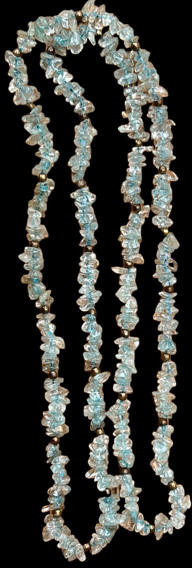 lange Blautopas-Endloskette mit Silberkugeln, ca. 84 cm, 55 gr.
