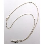 925er Silber-Halskette mit kl. Diamant-Anhänger (0,26ct), zus. 1,5gr., L-41cm Anh. L-1,8cm.