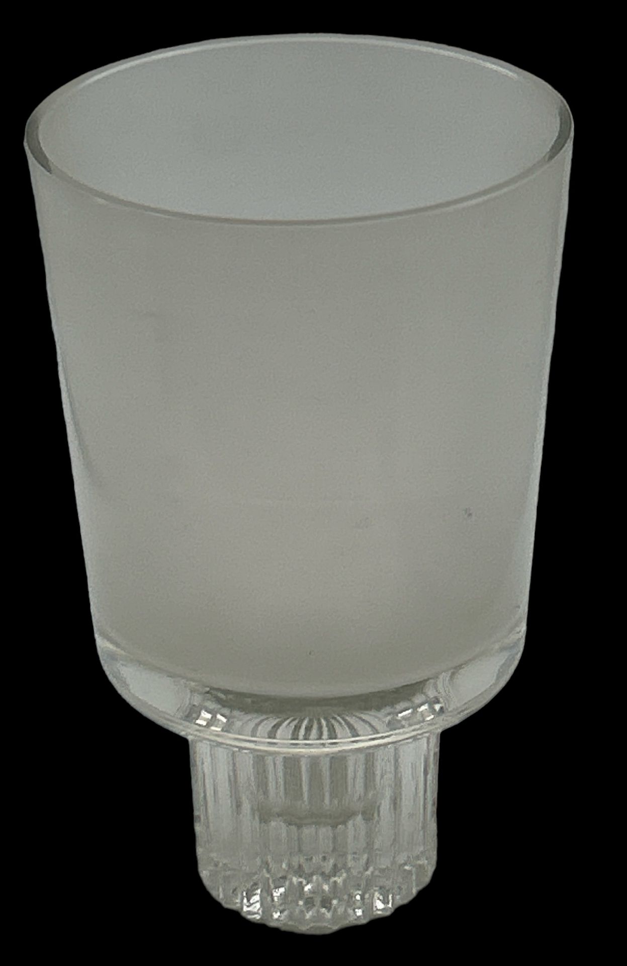 Milchglas-Vase mit klaren Stand, H-21 cm, D-12 cm - Bild 2 aus 3
