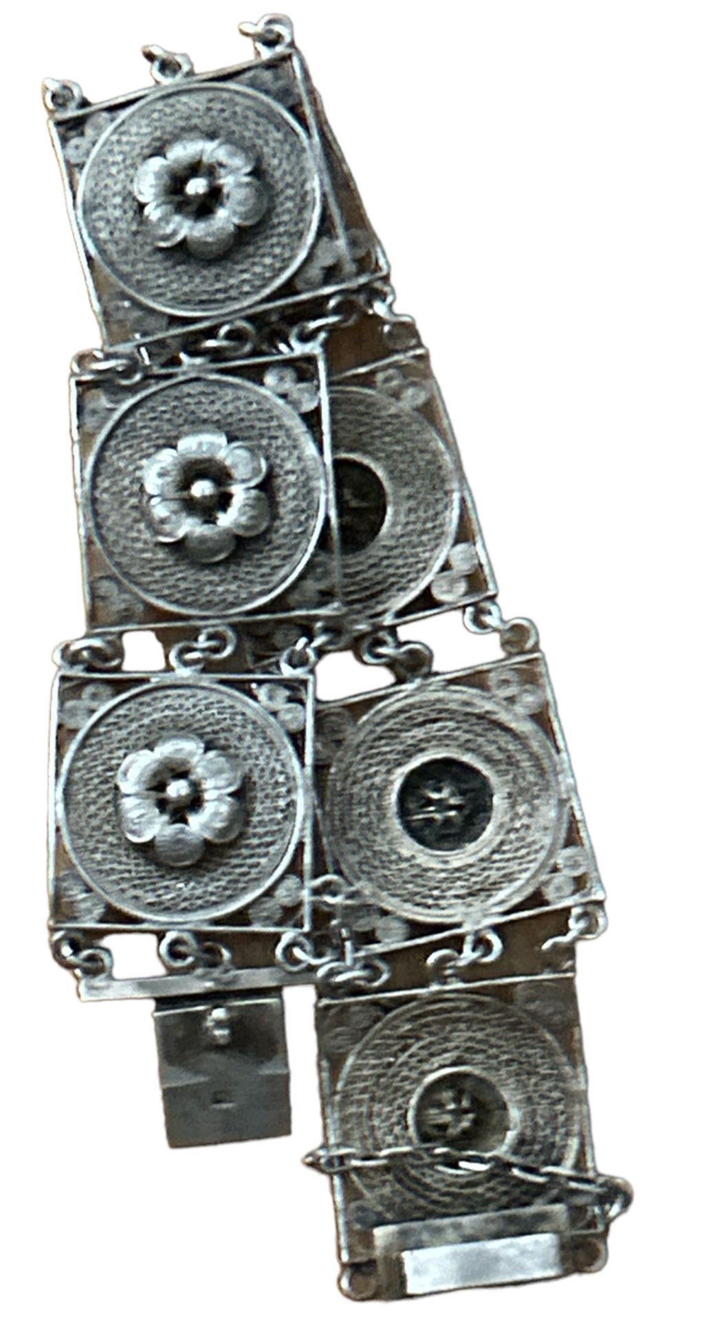 Filigranes Silber-Armband -800-  mit Sicherheitskette, L-ca. 18 cm - Bild 3 aus 3
