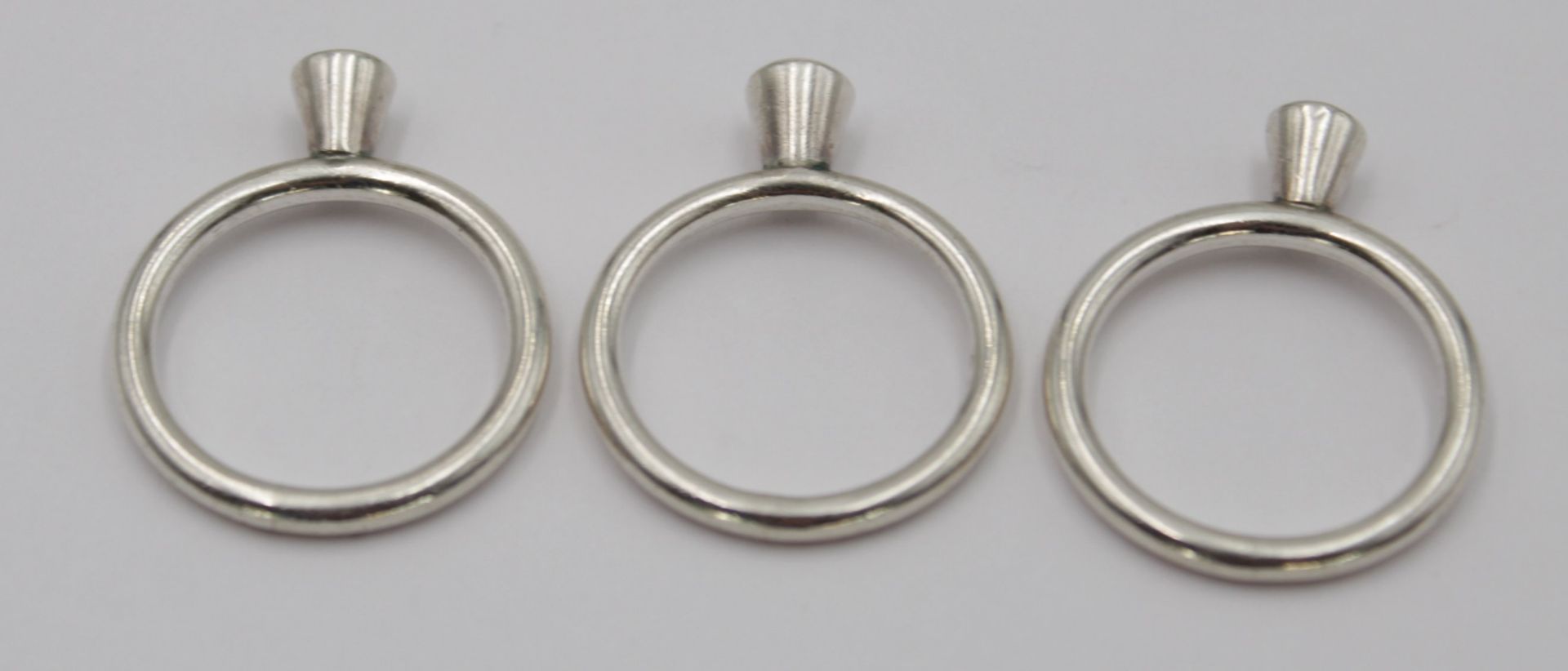 3x 925er Silber-Ringe, 2x grüne Steine 1x blauer Stein, zus. 11,2gr., ca. RG 58 - Bild 2 aus 5