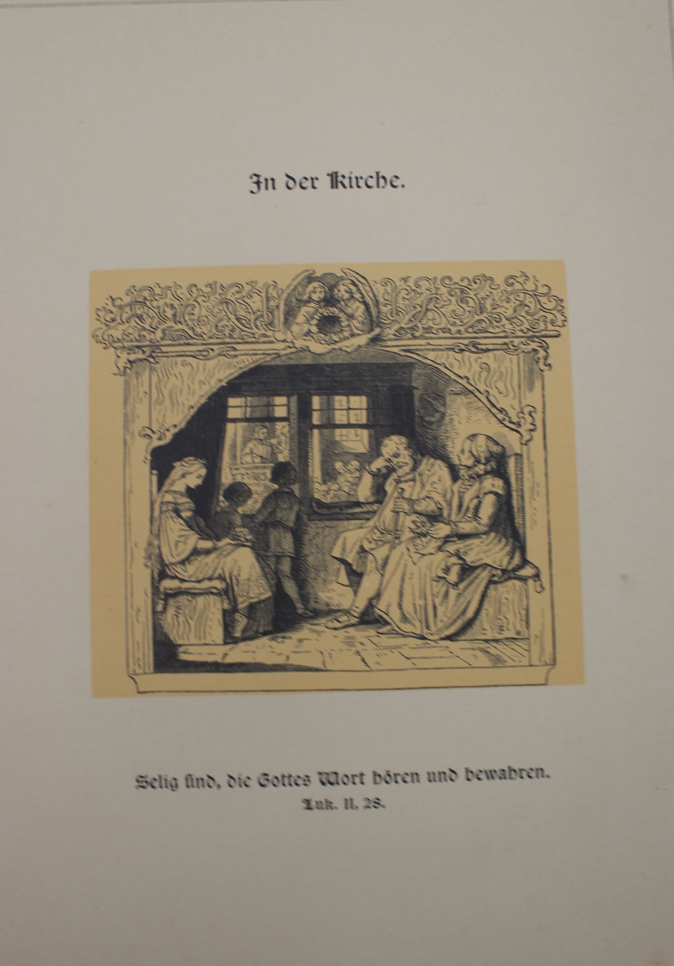 Mappenwerk Ludwig Richter, Der Sonntag in Bildern, 1 Blatt fehlt, Altersspuren. - Bild 7 aus 12