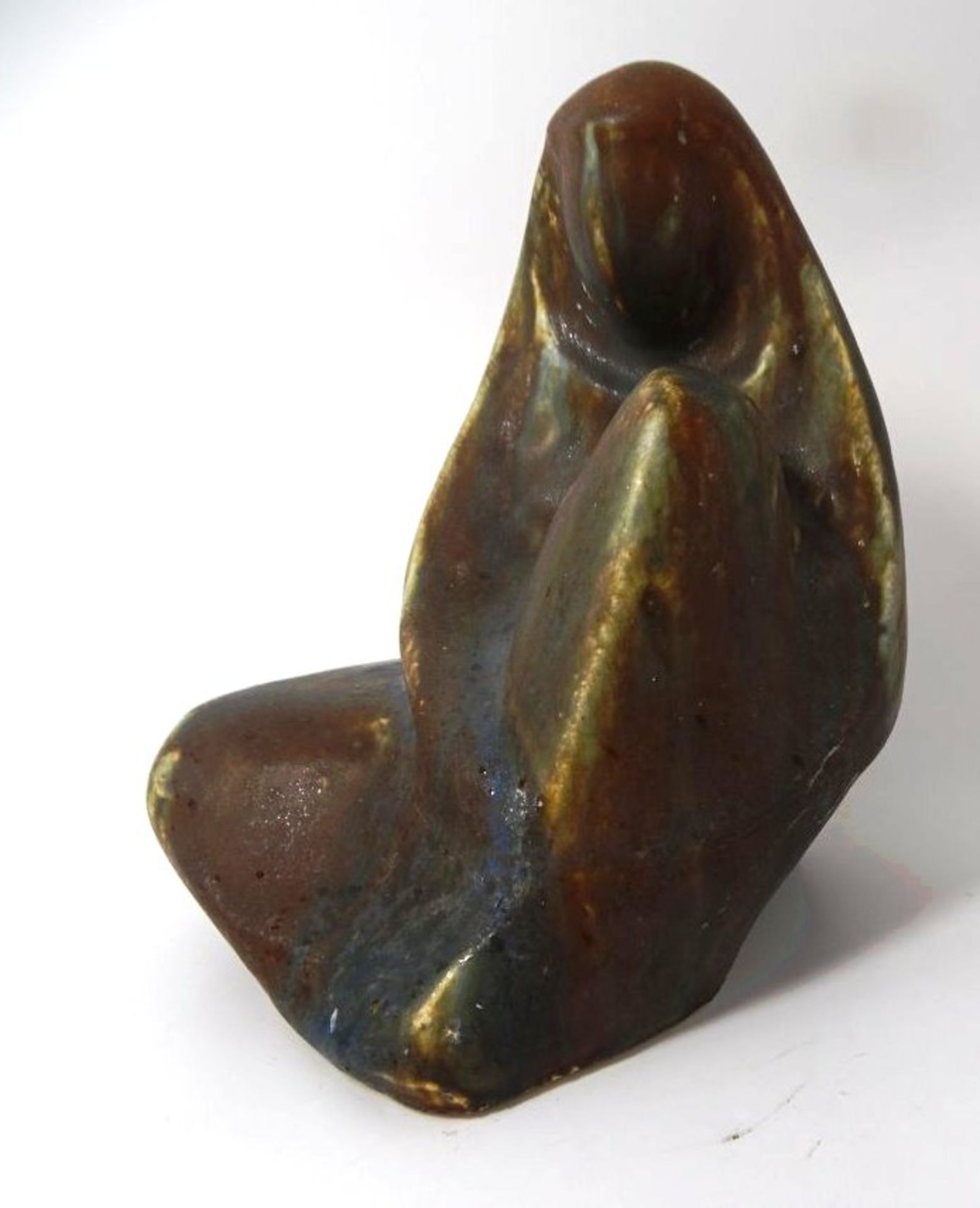 Keramik-Skulptur "sitzende", H-15,5 cm, - Image 2 of 5