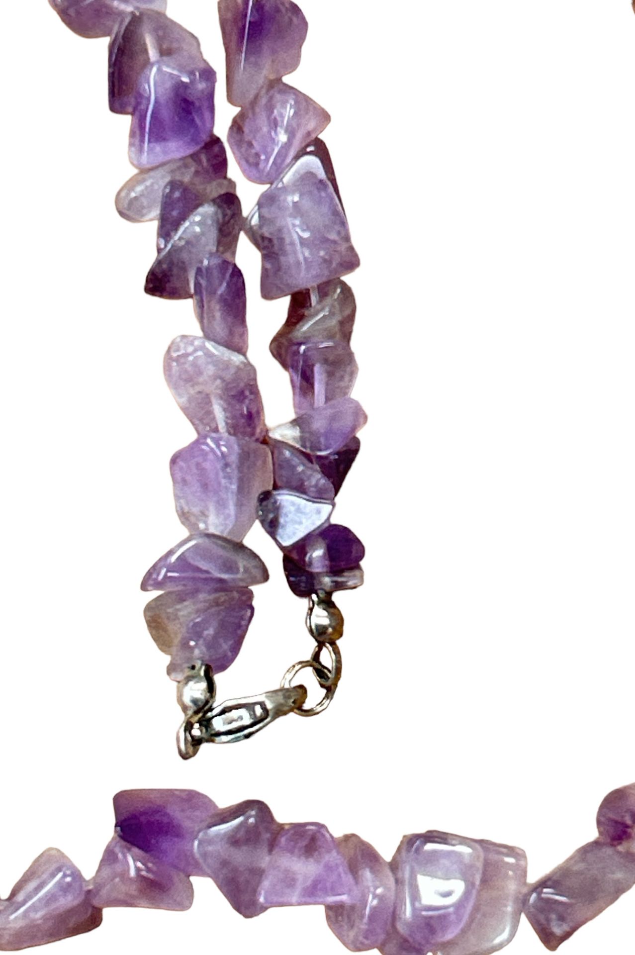 Amethyst Halskette, L-46 cm, 44,3 gr. - Image 2 of 2