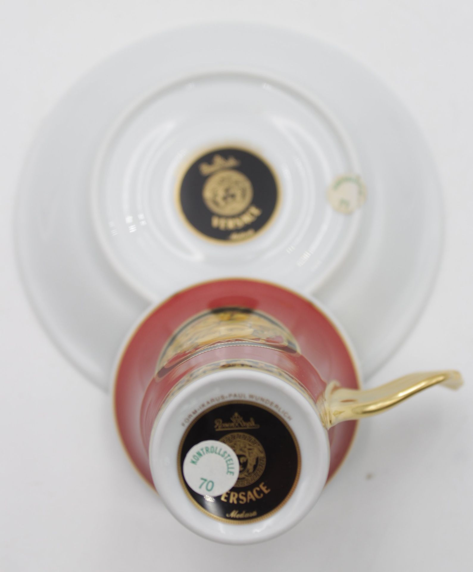 Mokkatasse mit. U.T., Rosenthal, Versace Medusa, Form Ikarus Design Wunderlich, Tasse H-7cm. - Image 3 of 4