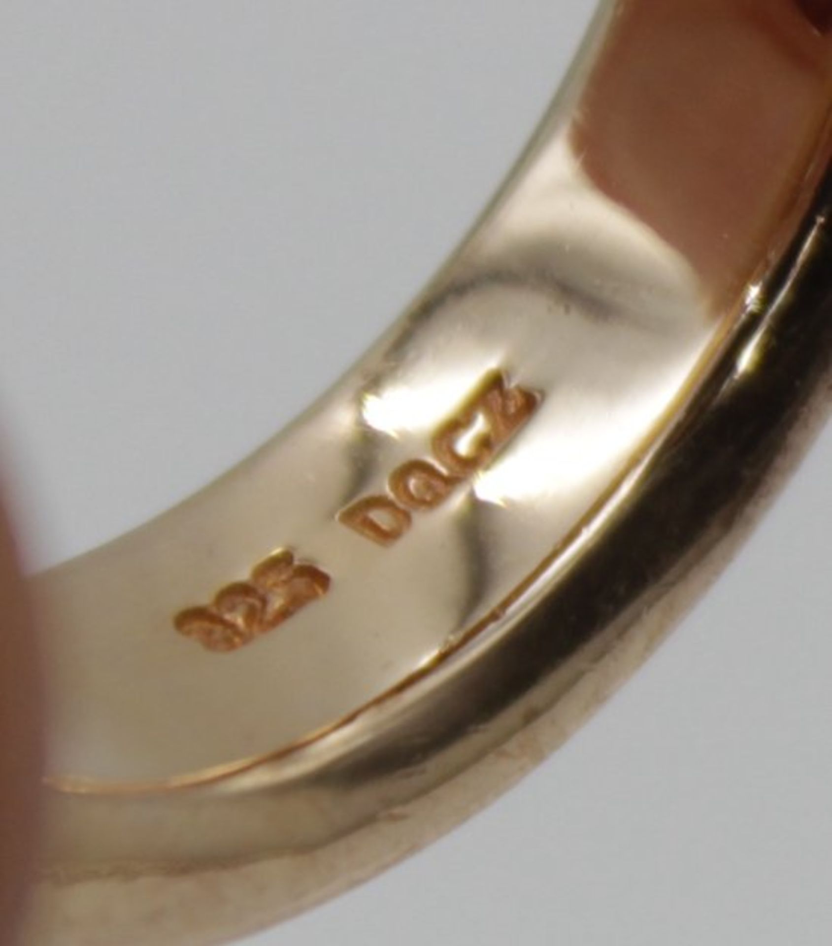 2x Ringe, 1x versilbert, 1x 925er vergoldet, je mit Zirkon, Silber-Ring 13,3gr., RG 60 - Bild 6 aus 6