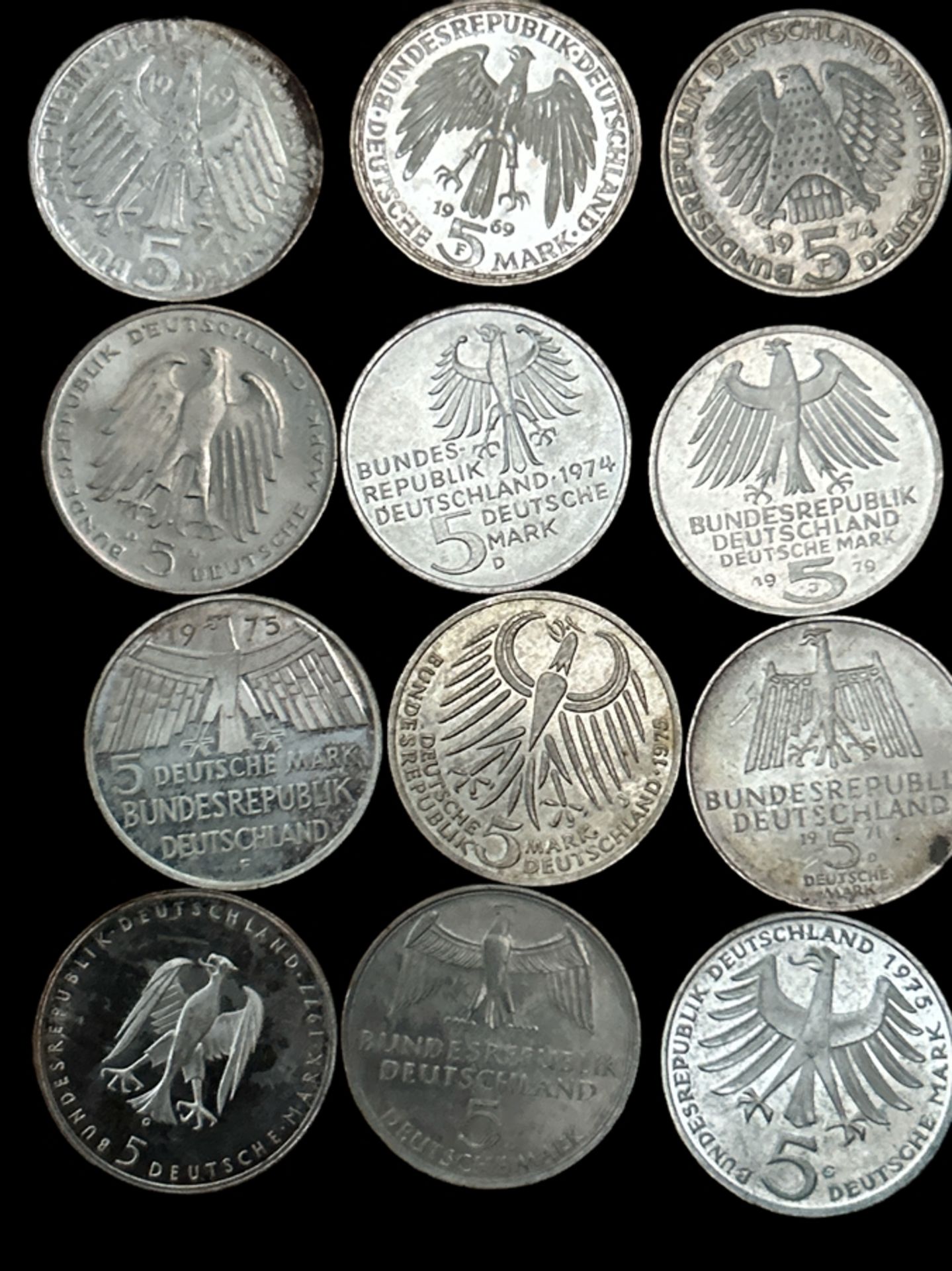 23x div 5 DM Sondermünzen, Silber, ca. 250 gr, Nennwert 62,50 Euro - Bild 7 aus 10