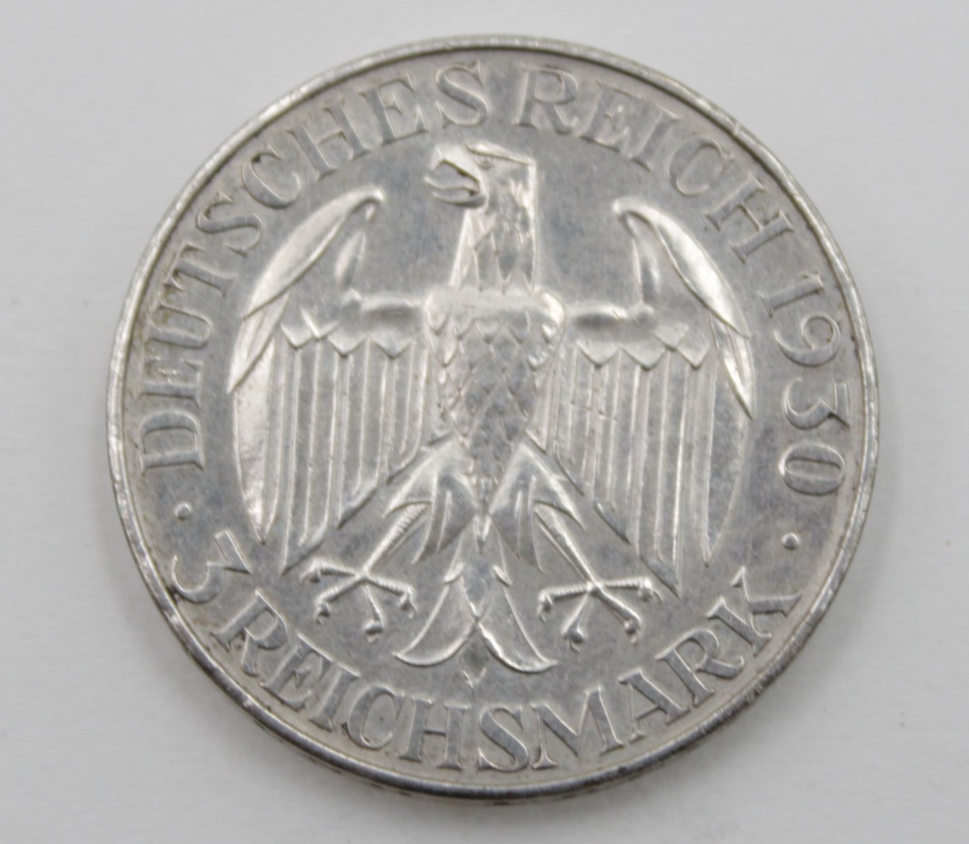 Deutsches Reich, 3 Reichsmark 1930, Graf Zeppelin Weltflug 1929,  Prägemarke J, 15gr., D-3cm. - Bild 2 aus 2