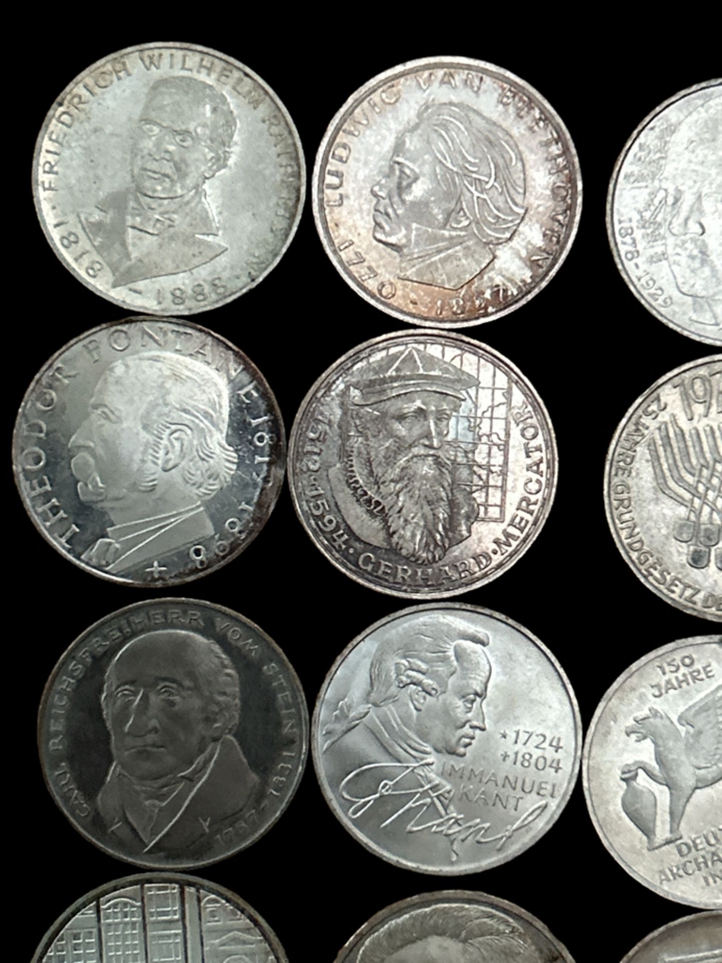 23x div 5 DM Sondermünzen, Silber, ca. 250 gr, Nennwert 62,50 Euro - Bild 3 aus 10