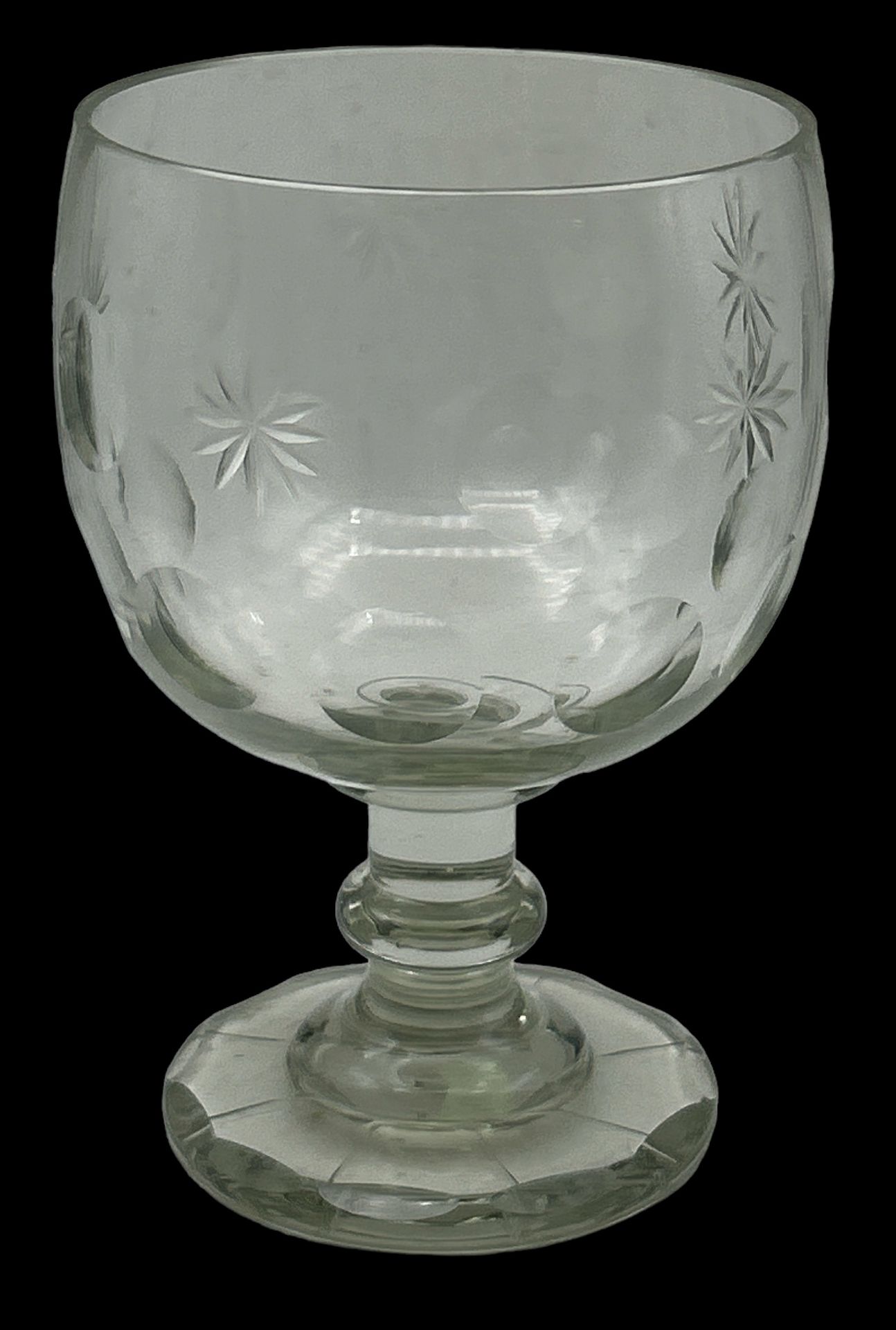 grosses Berliner Weisse Bierglas mit Stern-und Olivenschliff, H-23 cm, D-14 cm