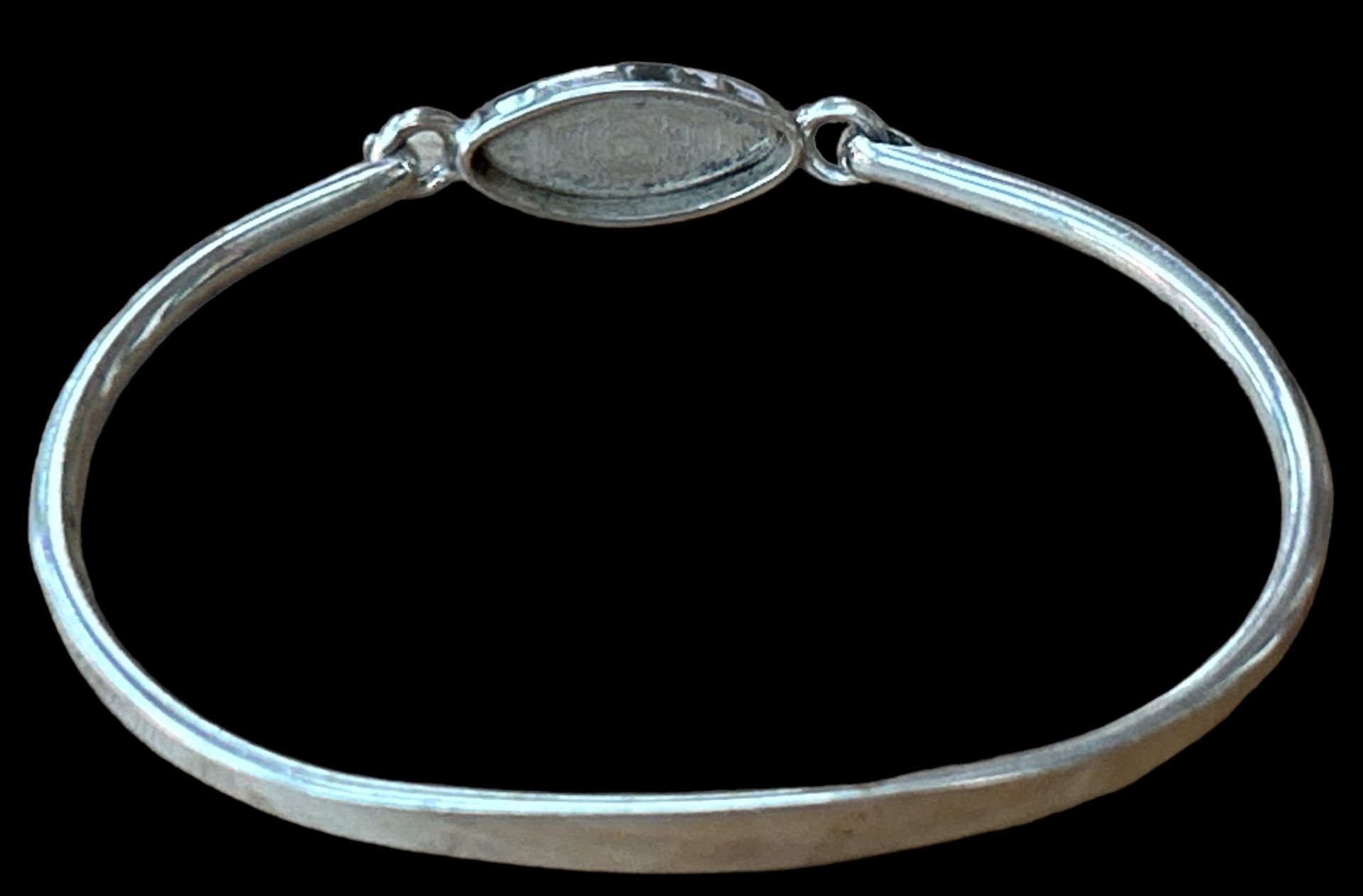 Silber-Armreif mit schwarzen Stein-925- "FS", 12,6 gr. - Bild 2 aus 2