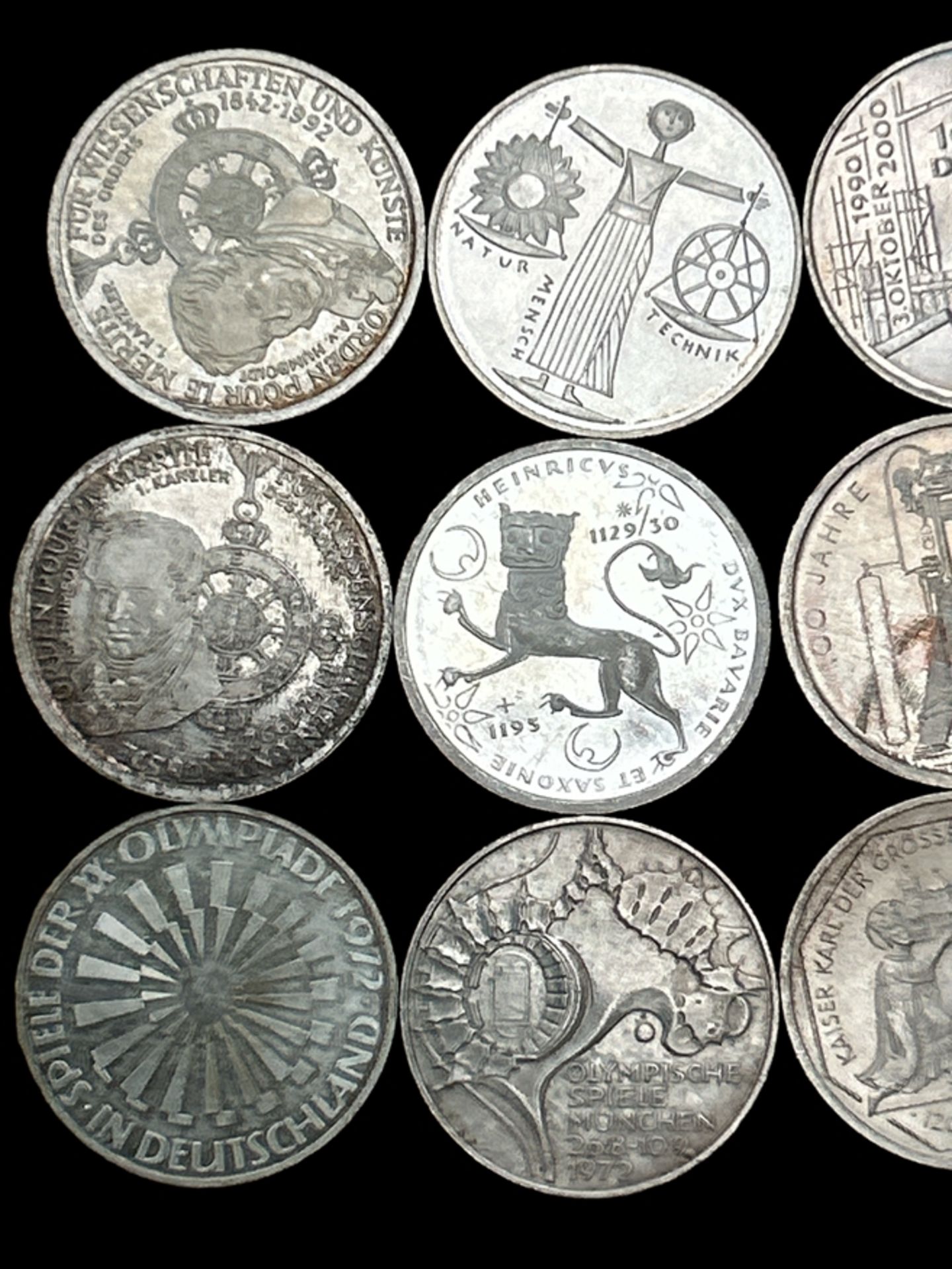 12x div.  10 DM Sondermünzen, Silber,  186 gr., Nennwert 60 € - Bild 3 aus 6