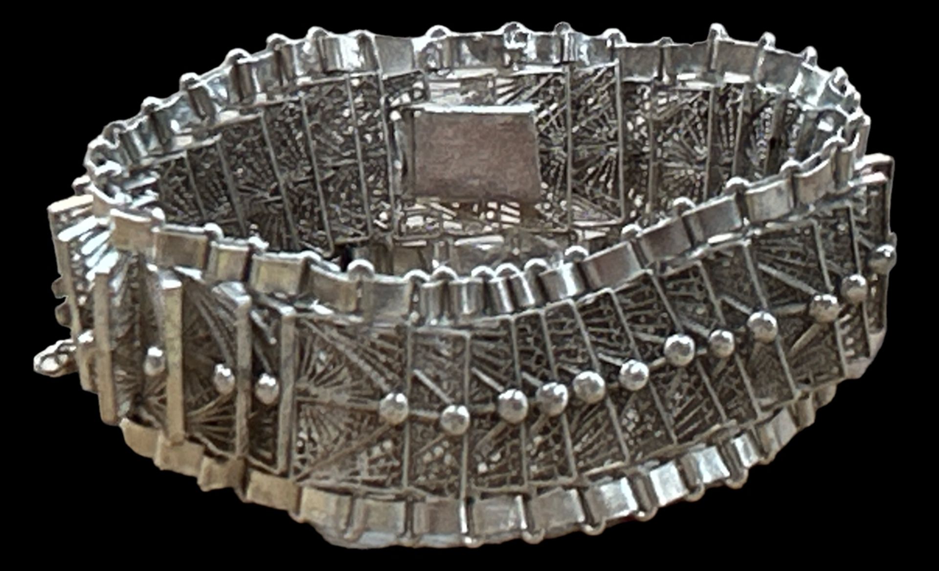 Silber-Armband mit Sicherheitskette, L-ca. 19 cm, 43,4 gr., (geprüft) - Bild 3 aus 3