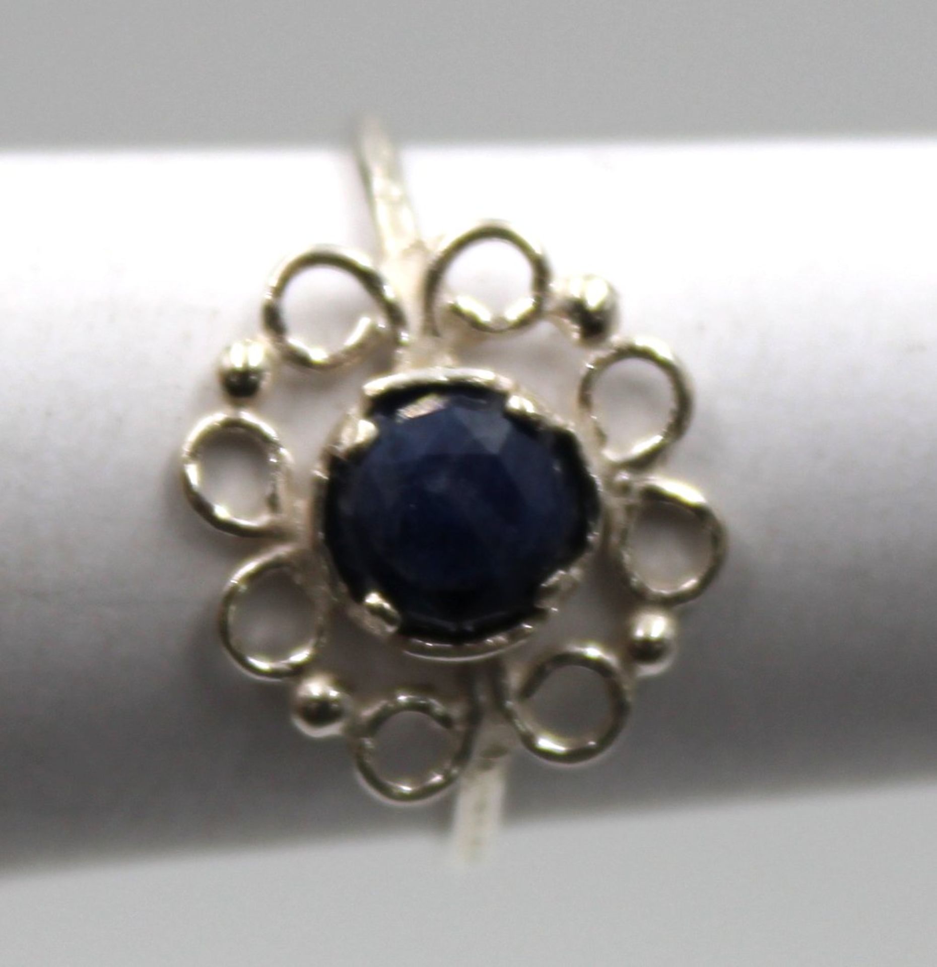 925er Silber-Ring, Saphir, 1,5gr., RG 55 - Bild 3 aus 3