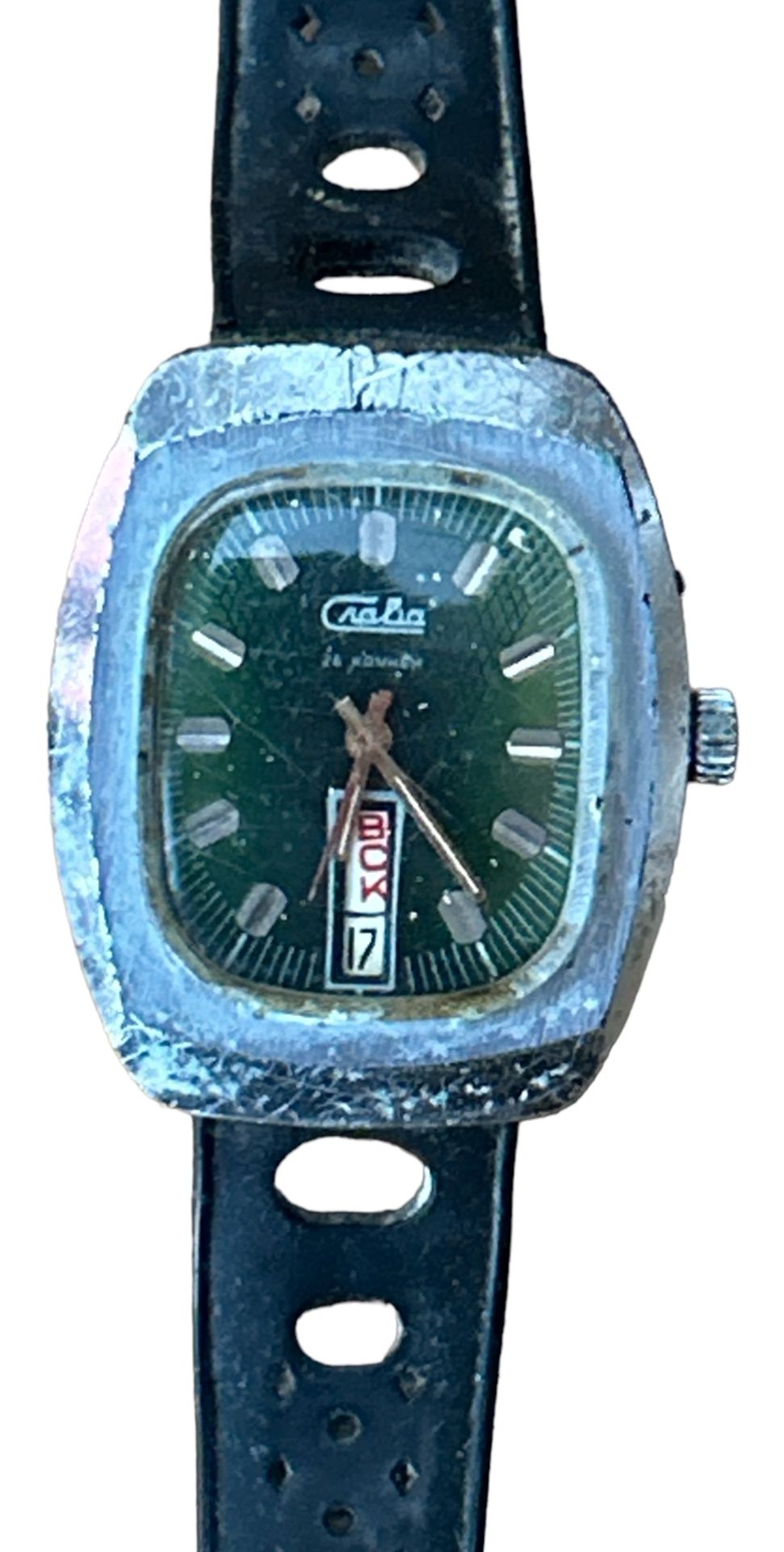 mechan russische Automatik Armbanduhr "Csaba" 26 Jewels, Gebrauchsspuren, Werk läuft