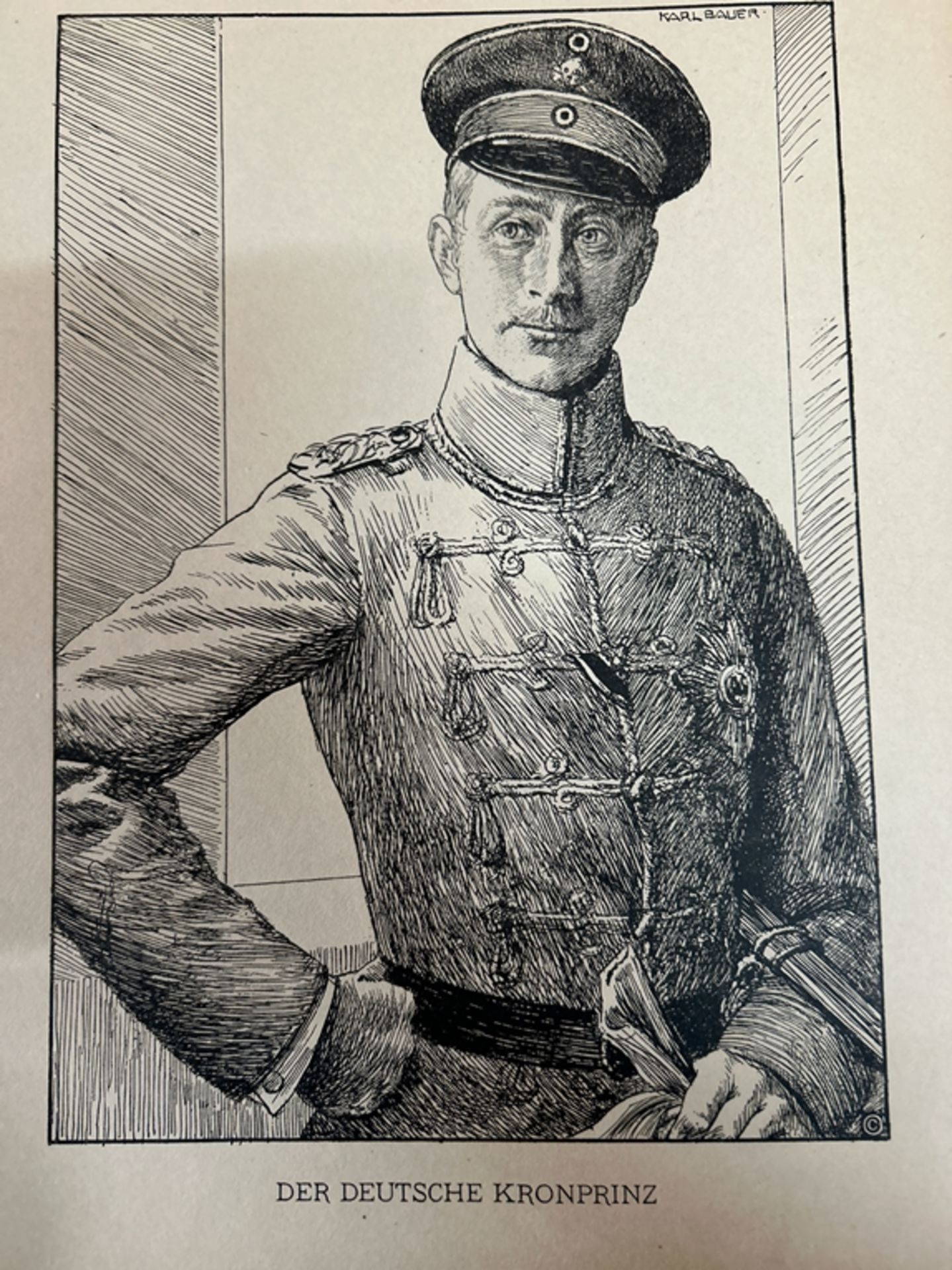 Karl BAUER (1905-1993) , Kunstmappe mit Portraits "Führer und Helden" um 1914, Kaiser und Militär, - Image 9 of 13