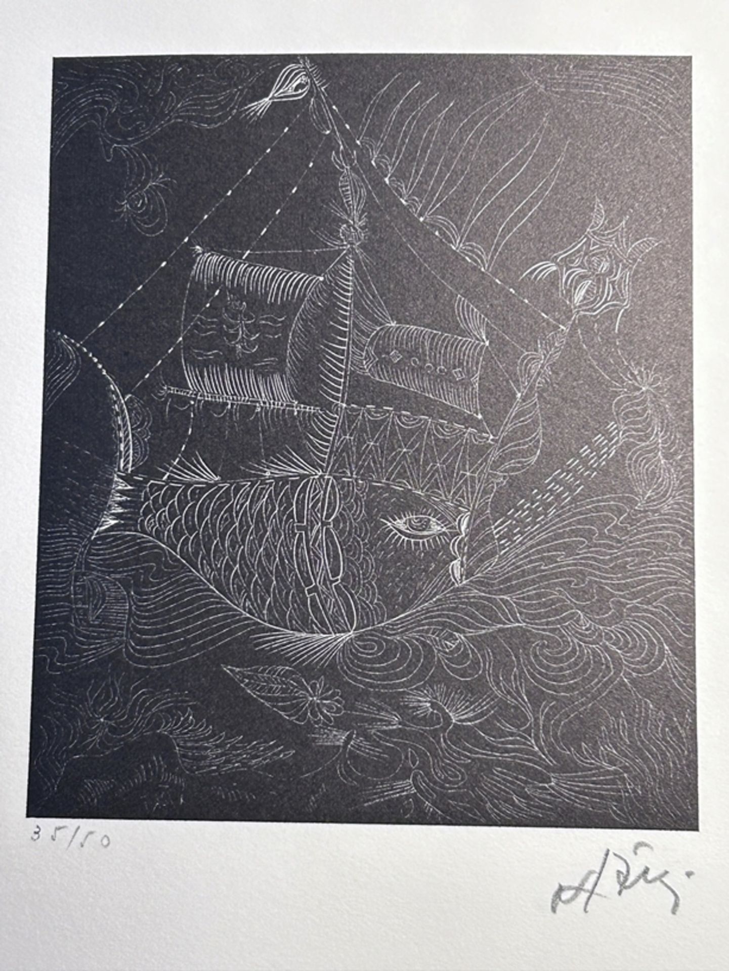 Joze Horvat JAKI (1930-2009) , 7 orig. Radierungen, alle Nr. 35/50, signiert, auf Bütten, in Mappe - Image 5 of 9