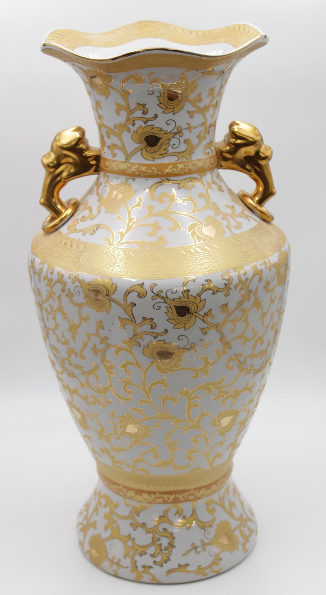 Bodenvase, aufwendiges Golddekor, gemarkt "Crown", H-60cm.